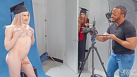 Busty blonde milf with big tits is fucking in the house