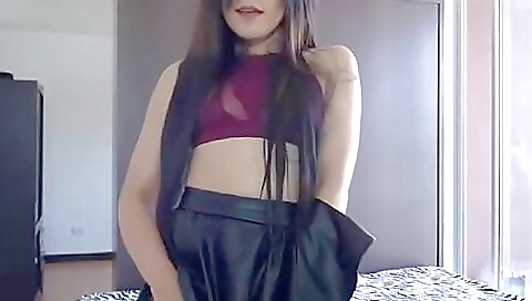 Sexy brunette solo clip tease with me taking off a dress