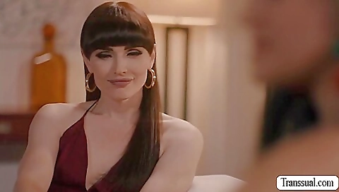 Brunette milf in a sexy lingerie gets her pussy pounded