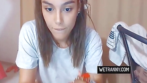 Busty amateur with big tattooed tits showing herself