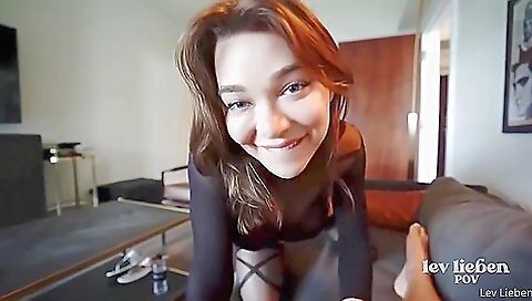 Big tits brunette beauty in the bed getting fucked in her hole