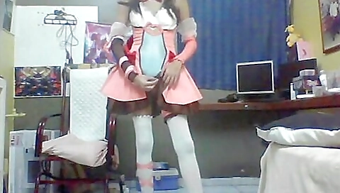 Gorgeous brunette in stockings taking a nice blowjob