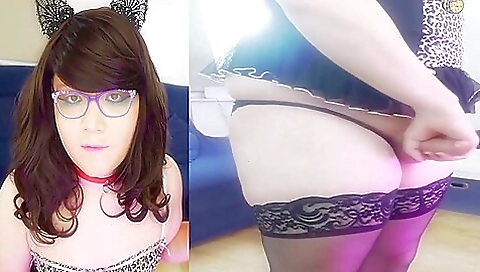 Busty brunette girl with a sexy ass playing with her pussy